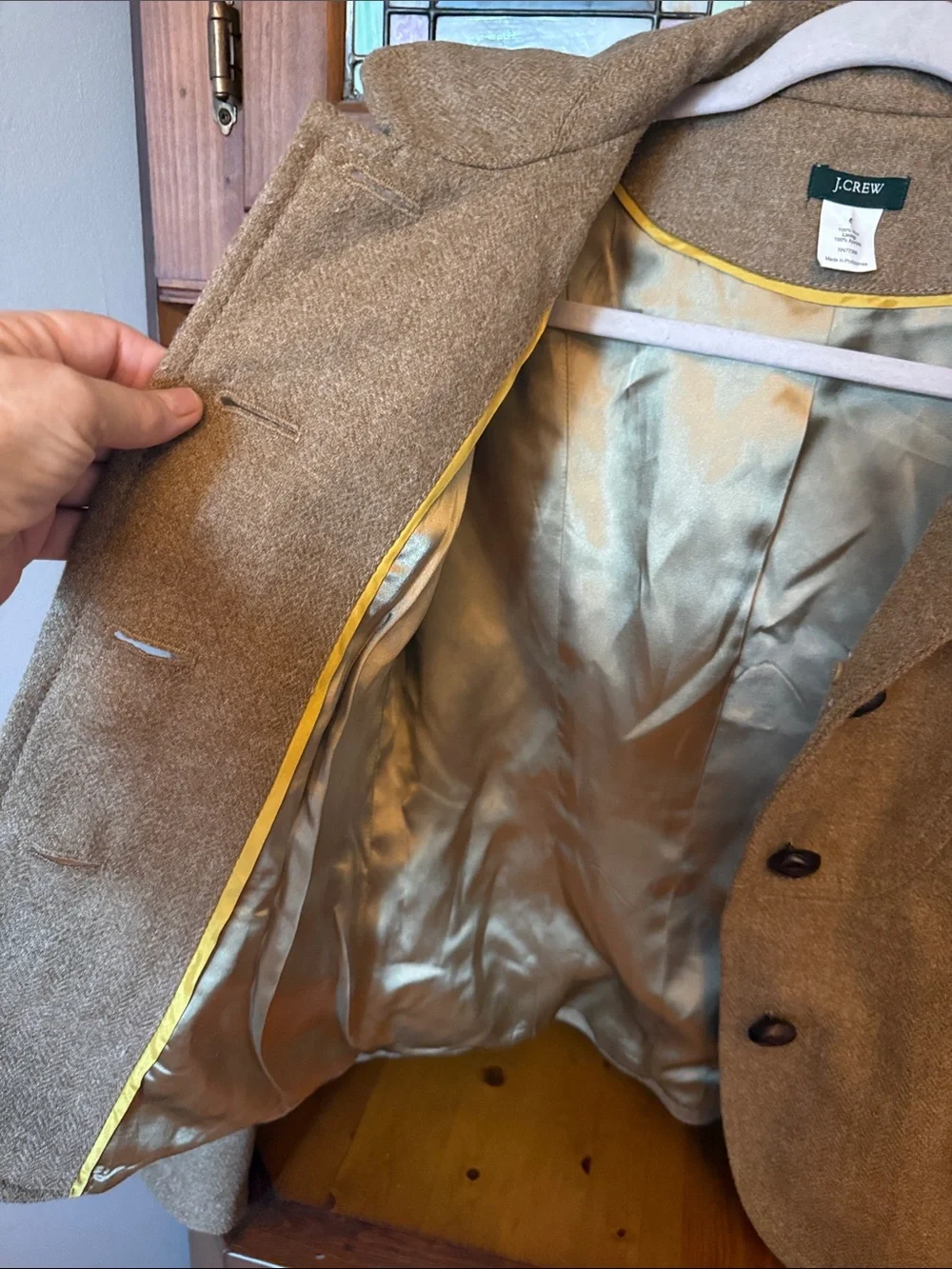 J.Crew Tan 100% Wool Tailored Blazer Jacket - Size 2 FA07